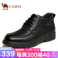 骆驼（CAMEL） 德比鞋加绒舒适商务时尚男士商务靴 A042211514 黑色 42