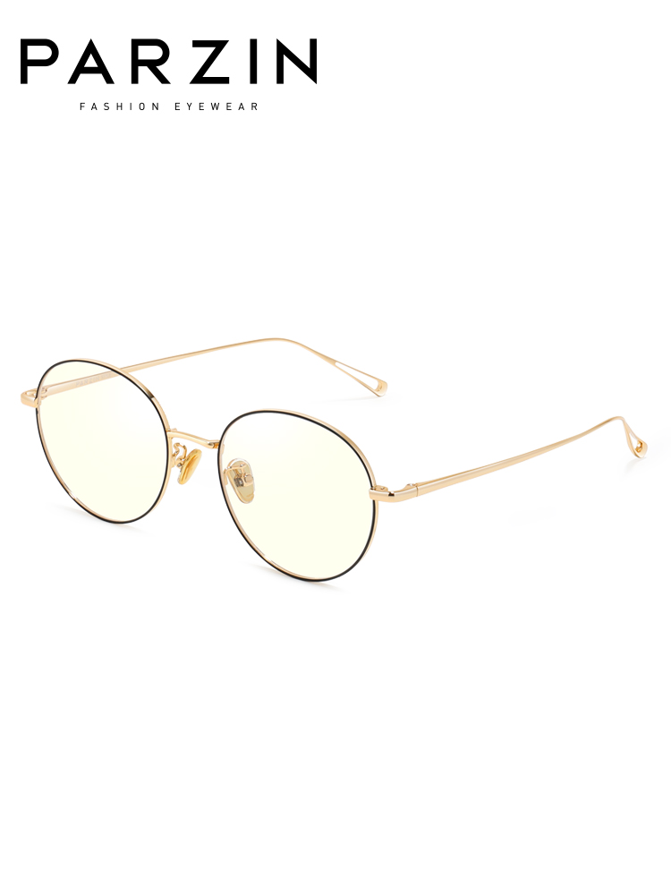 帕森 PARZIN轻钛抗蓝光眼镜手机护目镜宋祖儿明星同款男女复古圆框眼镜架
