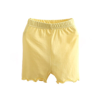 贝壳元素宝宝打底短裤 夏装新款女童童装儿童安全裤子kzc273 黄色 140cm