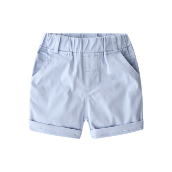 贝壳元素宝宝休闲短裤 夏装新款男童童装儿童纯色裤kzc153 浅蓝色 140cm