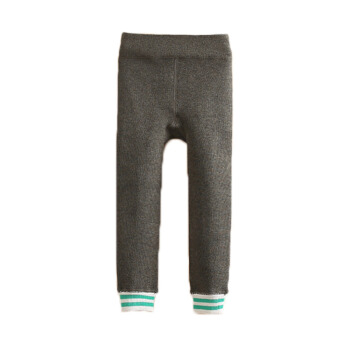 贝壳元素宝宝百搭打底裤 冬装新款女童童装儿童加绒加厚长裤子kzb816 浅灰色 100cm