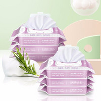 十月天使婴儿湿巾湿纸巾婴儿手口湿巾温和洁净80抽带盖6联包