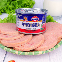午餐肉罐头梅林 早餐泡面搭档 上海梅林午餐肉罐头圆罐170克
