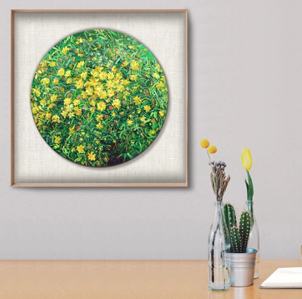 艺术品:周英俊《花花世界》油画挂画 客厅装饰画 山水风景轻奢