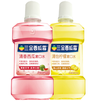 三金西瓜霜漱口水便携式清新口气液洁净防蛀牙智齿牙龈渍垢结石萎缩旅行装 500ml（西瓜+柠檬）