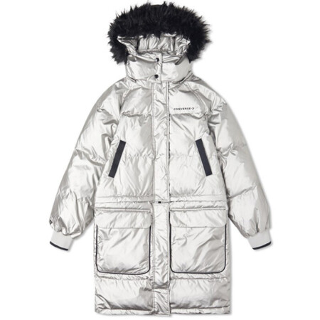 CONVERSE 匡威 女子 Down Long Convertible Metallic 运动 可拆卸长款羽绒服 10020284-A01 XL码