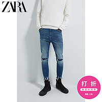 ZARA 男装 破洞装饰收腿牛仔裤 00840415407