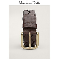 Massimo Dutti 1024462 小牛皮真皮编织腰带