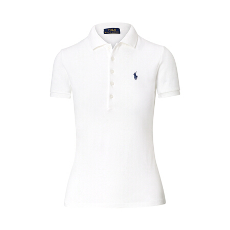 Ralph Lauren/拉夫劳伦女装 经典款修身版型弹力Polo衫21108 100-白色 XS