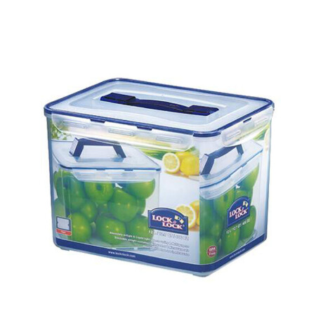 LOCK&LOCK 食品级冰箱收纳盒手提型塑料密封保鲜盒大容量整理箱储物盒子12L