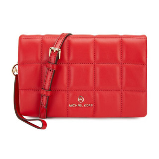 MICHAEL KORS/迈克·科尔斯32H0GT9C5L BRIGHT RED女士手提包】 MICHAEL KORS  迈克·科尔斯CHARM系列女士羊皮方格缝纹单肩斜挎包32H0GT9C5L BRIGHT RED 【