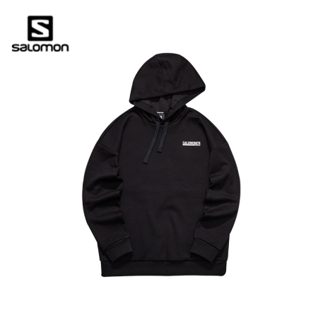 萨洛蒙（Salomon）男女款 户外运动舒适保暖连帽休闲穿搭卫衣 GRAPHIC HOODIE 黑色 206017 XL