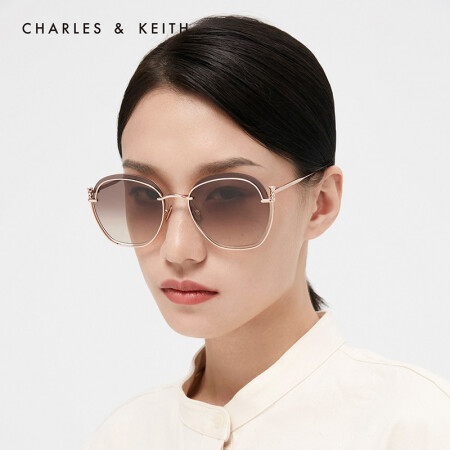 CharlesKeith秋季新品CK3-71280347-1女士半宝石装饰时尚太阳眼镜 Rose Glod玫瑰金色