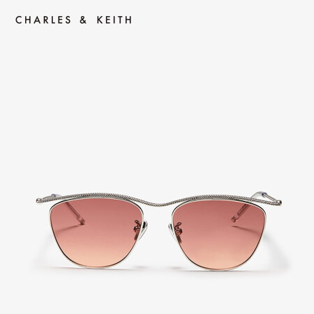 CHARLES＆KEITH2021春季CK3-41280406欧美时尚摩登女士太阳眼镜 Mauve紫红色
