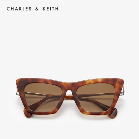 CHARLES＆KEITH配饰饰品女CK3-41280391欧美时尚女士摩登太阳眼镜 棕色BROWN