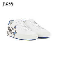 时装博主同款HUGO BOSS雨果博斯男士BOSS x Justin Teodoro运动鞋 100-白色 42