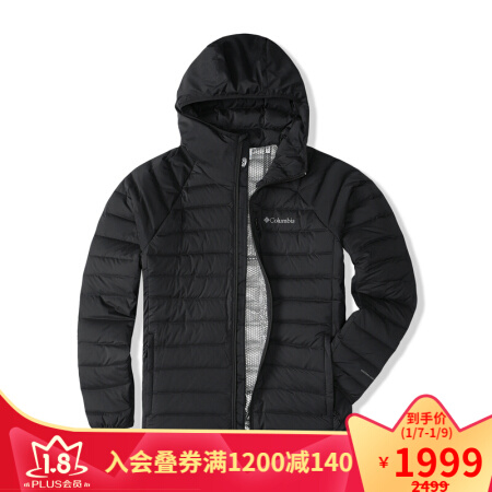 Columbia哥伦比亚户外20秋冬新品男800蓬3D热能热压鹅绒羽绒服XE1484 010 M