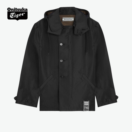 Onitsuka Tiger鬼塚虎男性连帽外套 连帽可拆卸外套2181A344-001 黑色 M
