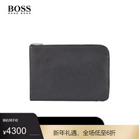 HUGO BOSS雨果博斯男士2020秋季新款现代风格公文包手拿包 001-黑色 ONESI