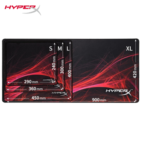 金士顿HyperX骇客电竞鼠标垫游戏垫防滑耐磨桌垫 复仇之焰L(450*400*4mm)