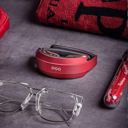 小米有品 PGG颈椎按摩器按摩仪折叠便携肩颈按摩器小巧放松脉冲办公室颈部护颈仪智能护颈仪经络热敷 魅影红