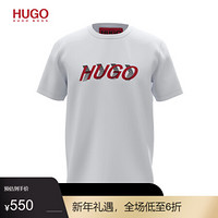 HUGO BOSS雨果博斯T恤男2020款Liam Payne系列印花中性T恤短袖 100-白色 XXL