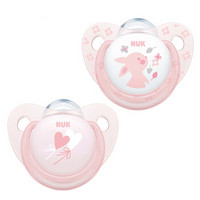 NUK 进口超市NUK新生儿婴儿蓝粉系列安抚奶嘴宝宝安睡型硅胶0-6月安抚奶嘴 粉色（2只装）