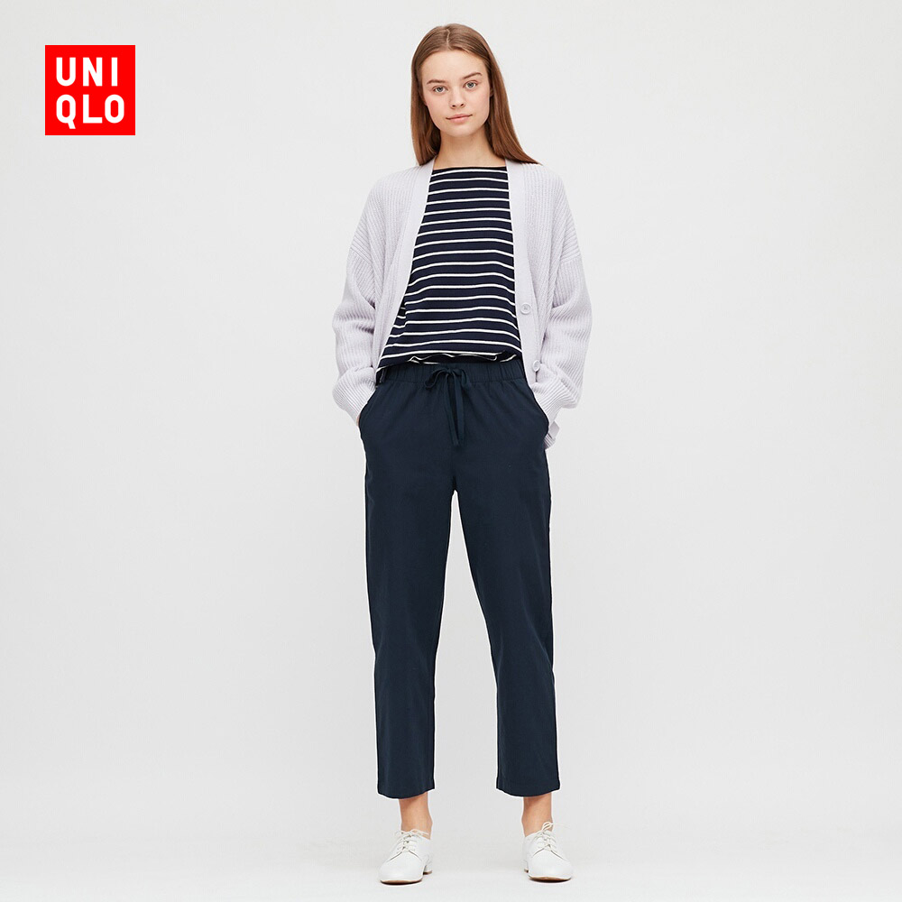 优衣库 女装 全棉松紧九分裤 426151 UNIQLO