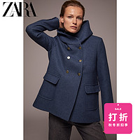 ZARA新款 女装 围裹领大衣外套 08370298200