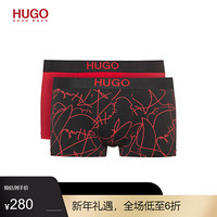 HUGO BOSS雨果博斯男士2020款秋季徽标裤腰弹力棉运动短裤两条装 006-红色 L