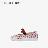 CHARLES＆KEITH2021春季CK9-71700088蝴蝶结装饰儿童休闲鞋 粉色PINK 27