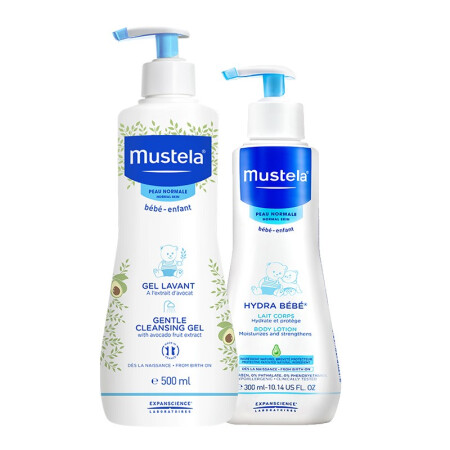 Mustela 妙思乐 洗护套装（洗发沐浴二合一500ml+贝贝润肤乳300ml ）