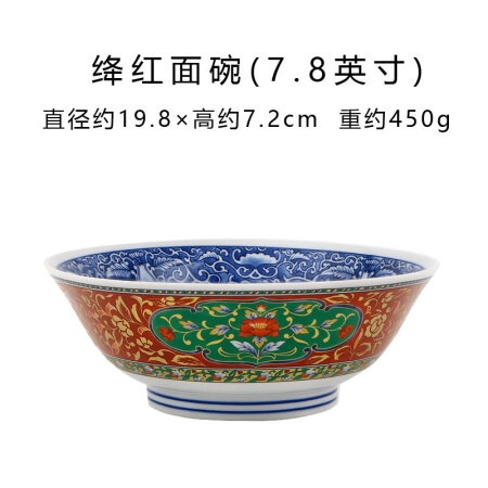 美浓烧 Mino Yaki） 美浓烧日本进口陶瓷碗 拉面碗 日式古伊万里时尚面碗 绛红面碗