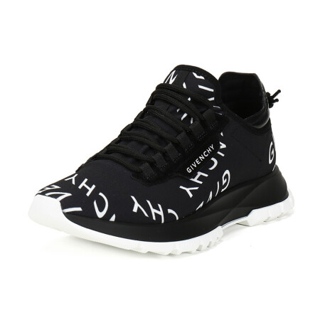 纪梵希 GIVENCHY 男士织物配皮系带休闲鞋运动鞋黑色多色 BH003AH0PT 004 40码