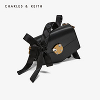 CHARLES＆KEITH单肩包蝴蝶结编织肩带饰女士CK2-20700837 Black黑色 S