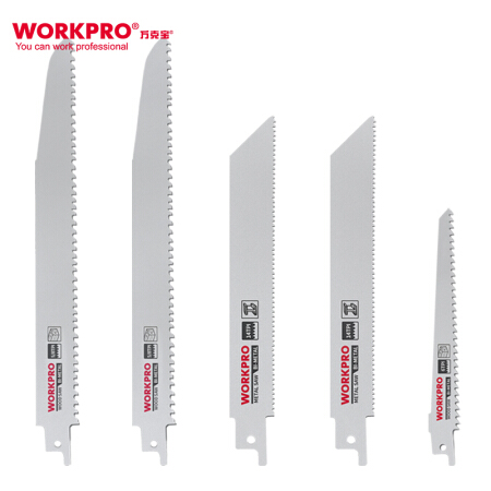 万克宝（WORKPRO）W124612N 马刀锯锯条往复锯粗齿细齿多功能金属木材切割电锯片 5支装