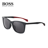雨果博斯 HUGO BOSS 中性款黑色镜框黑色镜腿灰色镜片眼镜太阳镜 BOSS 1100/F/S 003IR 54mm