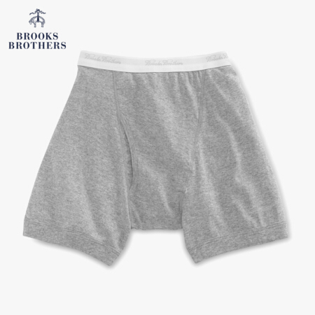 Brooks Brothers/布克兄弟男士Supima棉四角内裤四角裤弹性腰带 0007-灰色 S