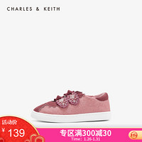 CHARLES＆KEITH童鞋CK9-71700049双蝴蝶结饰女童舒适休闲鞋 粉红色Pink 28
