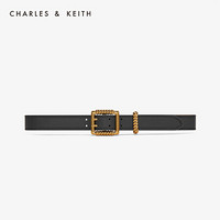 CHARLES&KEITH皮带CK4-42250229金属方扣饰女士纯色腰带 Black黑色 L