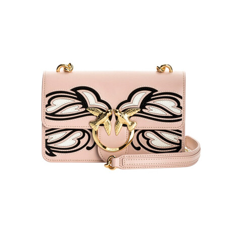 PINKO 21SS春夏款 奢侈品 女士经典燕子扣涂鸦印花小号单肩斜挎包飞鸟包拼色 1P224VY6YQ R2Y