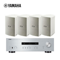雅马哈（YAMAHA）A-S201+NS-AW194白色(4只）壁挂式吊顶音响套餐 会议系统背景音箱套装