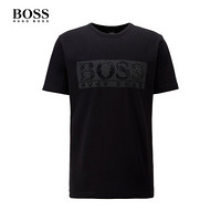 HUGO BOSS雨果博斯男士2021早春水钻徽标装饰弹力棉T恤 001-黑色 XL