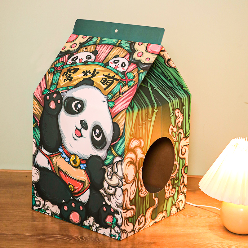 疯狂小狗东来也牛奶盒猫抓板窝瓦楞纸猫窝纸箱屋窝磨爪器玩具自嗨猫咪用品