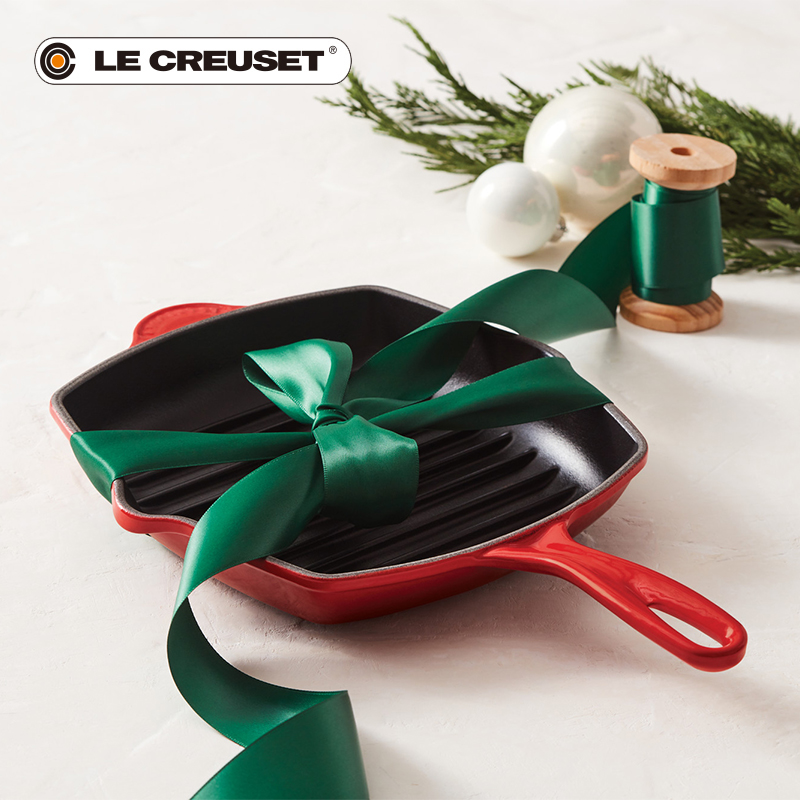 法国 LE CREUSET 酷彩珐琅铸铁锅 20cm方形烤锅 家用烧烤煎烤牛排