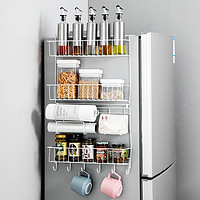美厨冰箱侧壁挂架置物架免打孔加大厨房冰箱置物架保鲜袋收纳架