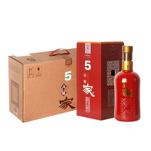 高炉家酒40度460ml4瓶和谐5年浓香型白酒整箱装婚宴喜宴4件