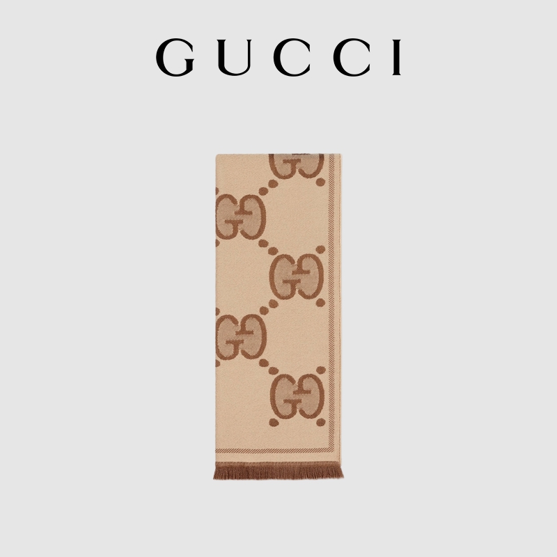 GUCCI古驰双G提花围巾