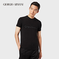GIORGIO ARMANI/阿玛尼男士经典复刻系列印花平纹布圆领短袖T恤