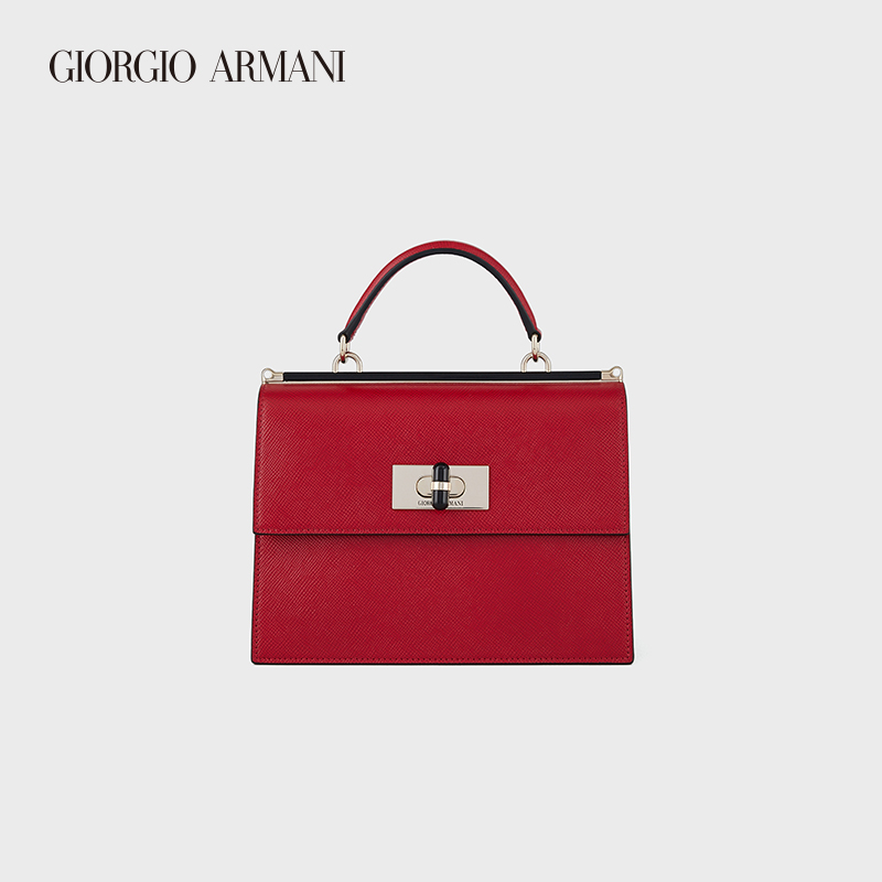 乔治·阿玛尼 GIORGIO ARMANI/阿玛尼女士旋扣光面皮革手提包